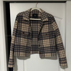 Rails Blue and Brown Checkered Blazer